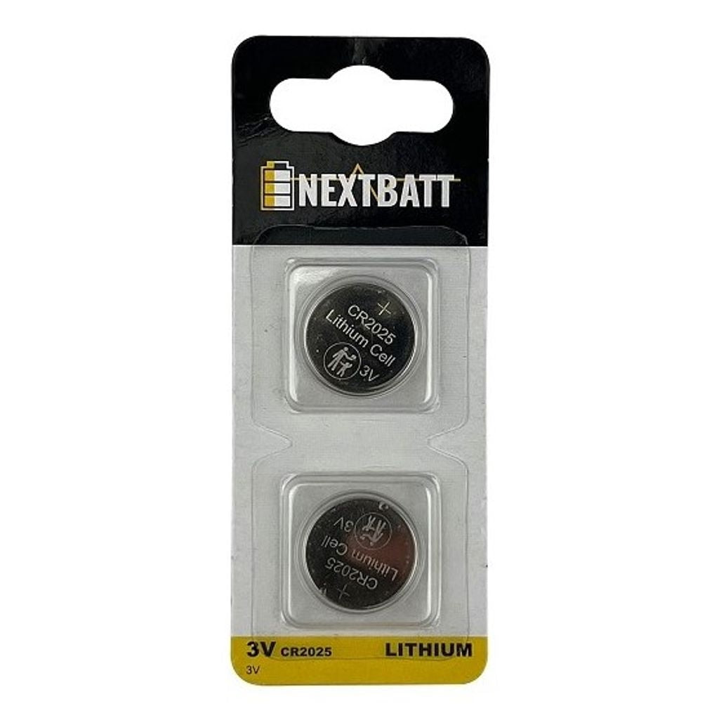 NextBatt Button cell battery CR2025, 3V - 2-pack
