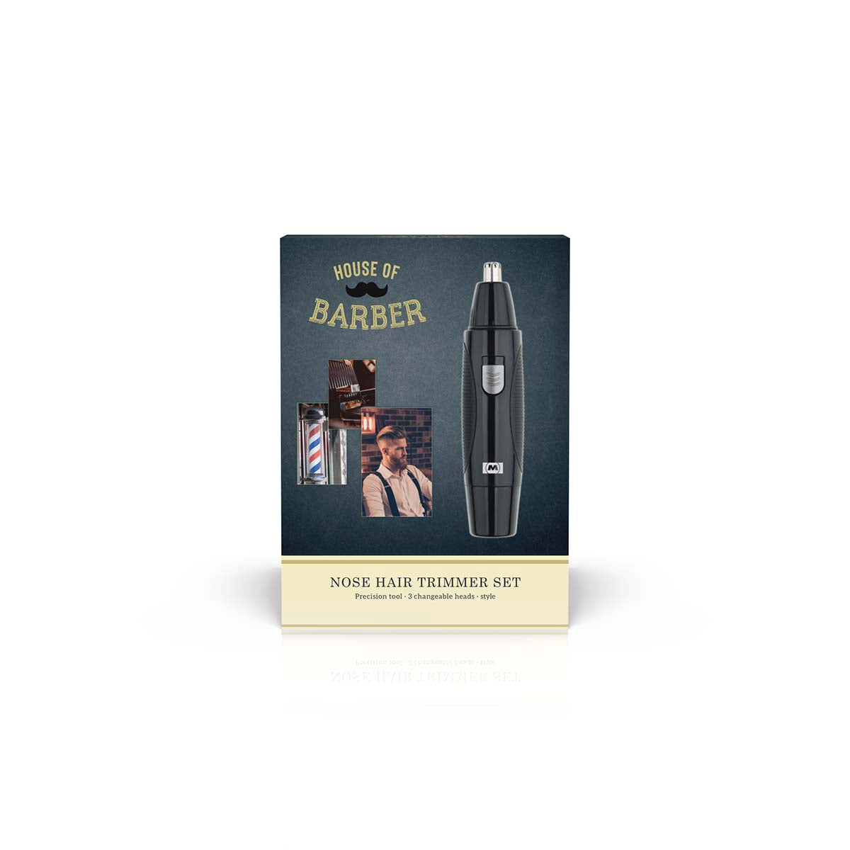 Nose & Ear Hair Trimmer Set, Black, 3 Heads, Battery-Powered
