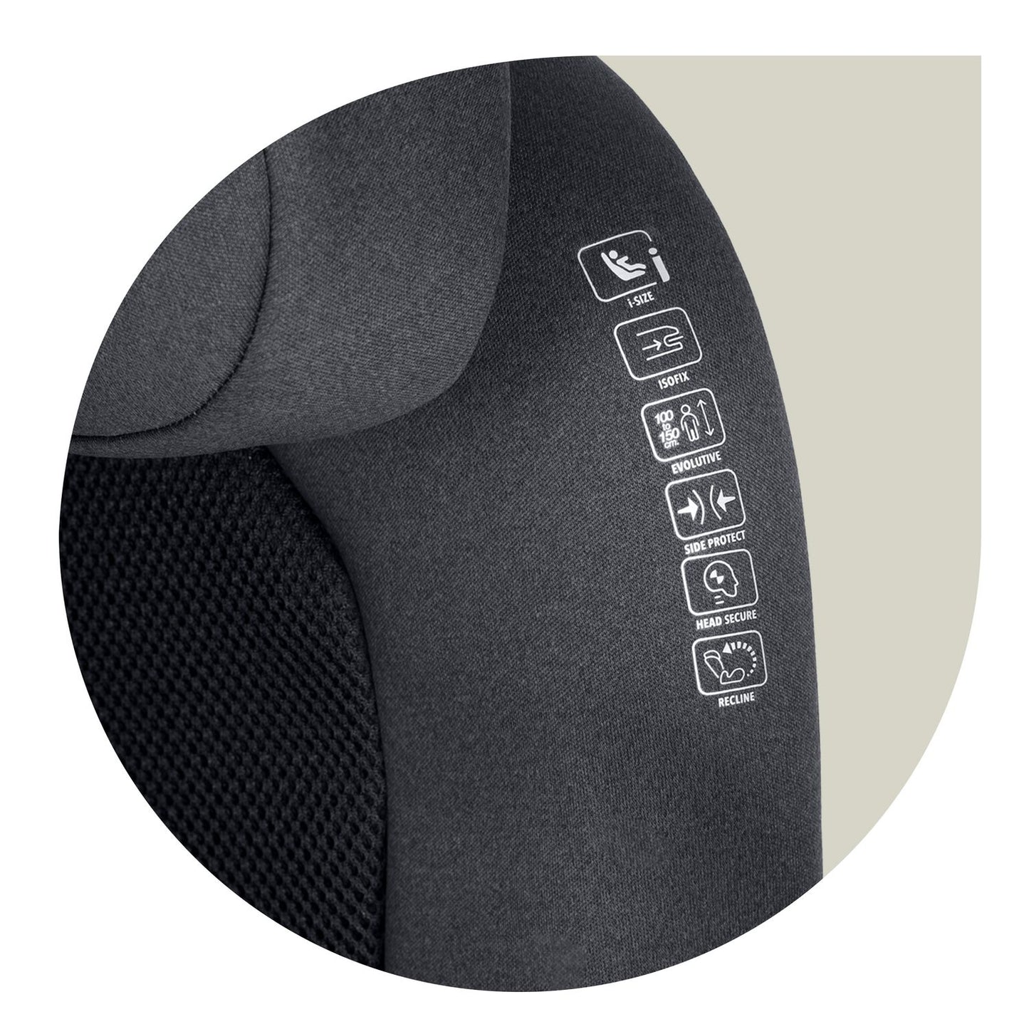 Nukido Louis Soft car seat grey15-36 kg ISOFIX