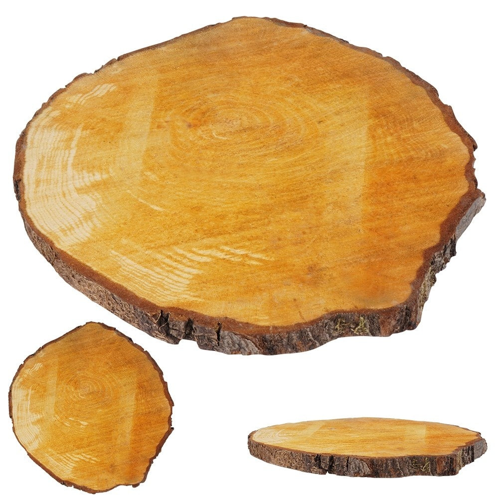 Oak Plate with Bark: Natural Decoration for Tableware