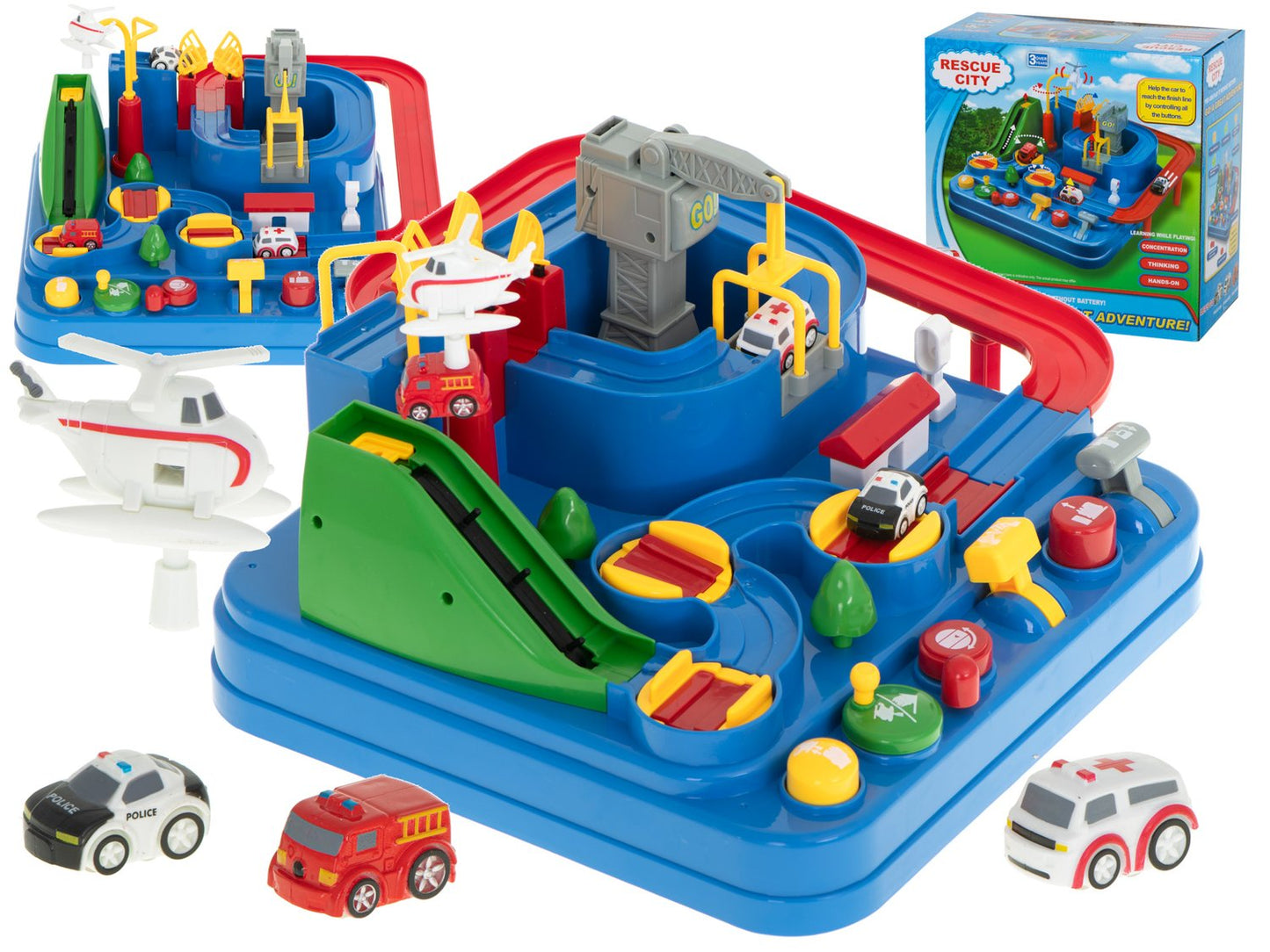 Obstacle course interactive car park racing ambulance police car XL