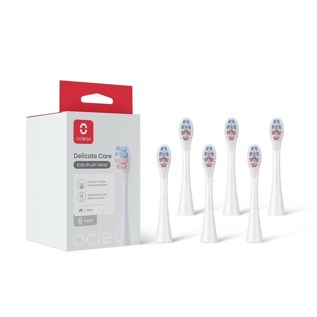 Oclean Kids Borsthuvuden, 6-pack - Vit