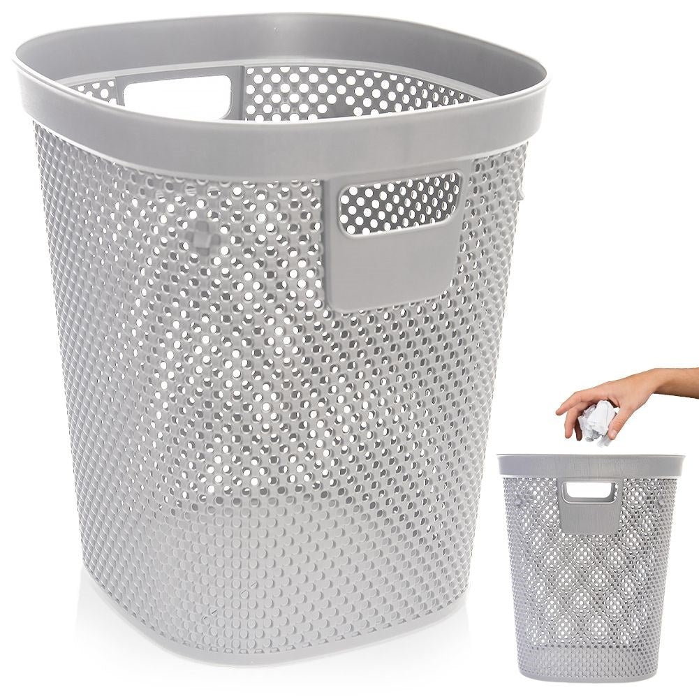 Office waste bin 12.5L with handle and ventilated design