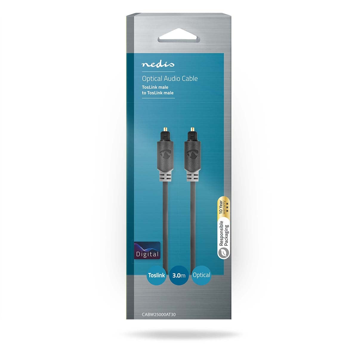Optical audio cable | TosLink Male | TosLink Male | 3.00 m | Round | PVC | Anthracite | Box