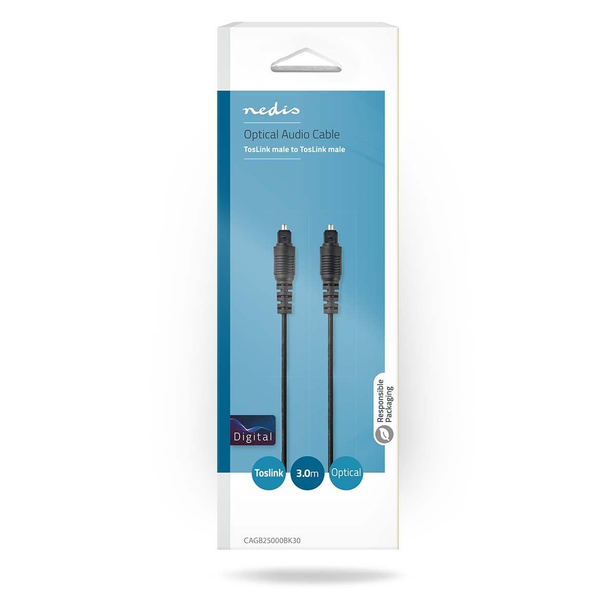 Optical audio cable | TosLink Male | TosLink Male | 3.00 m | Round | PVC | Black | Box