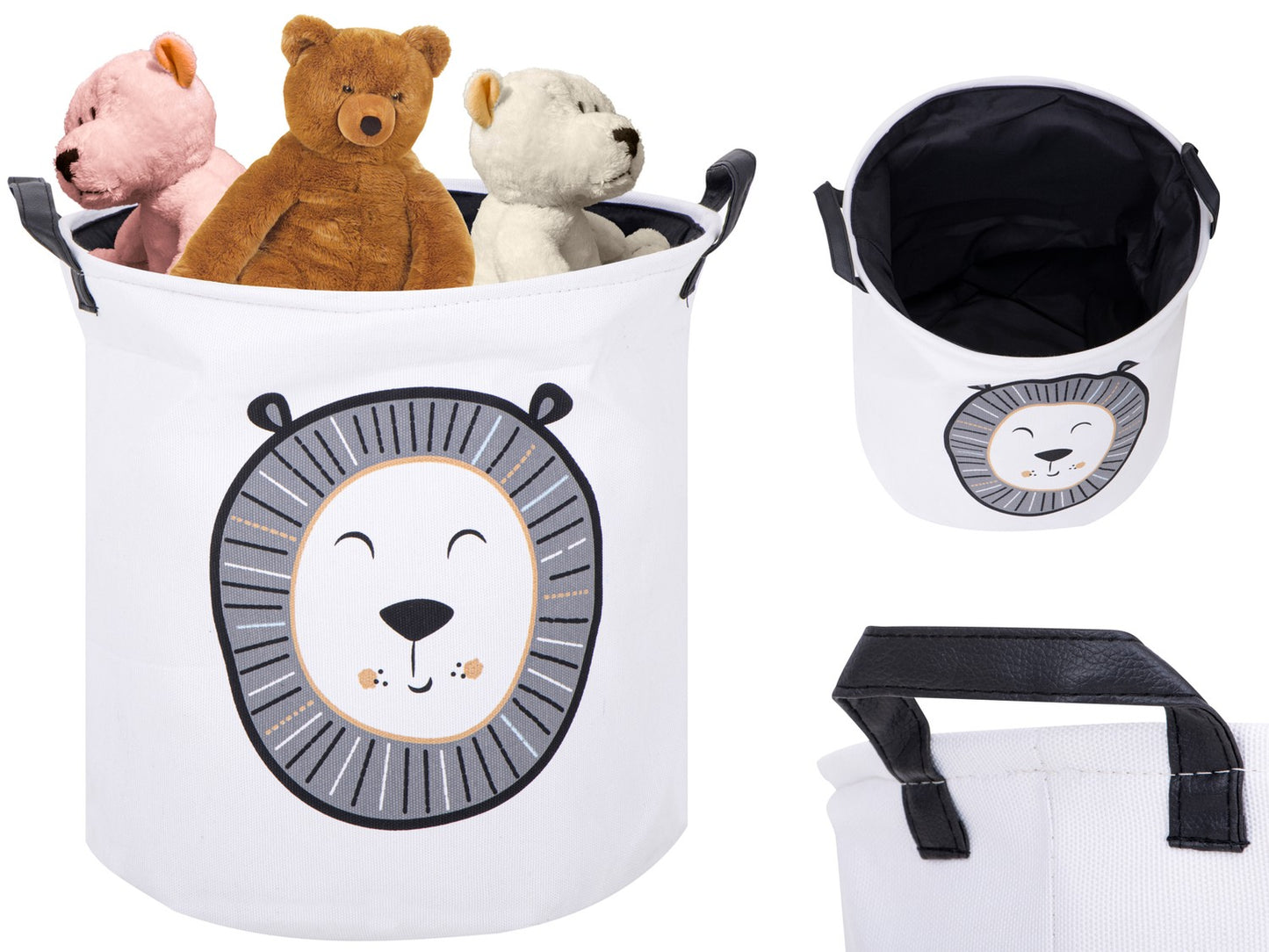 Organiser laundry basket toy clothes lion