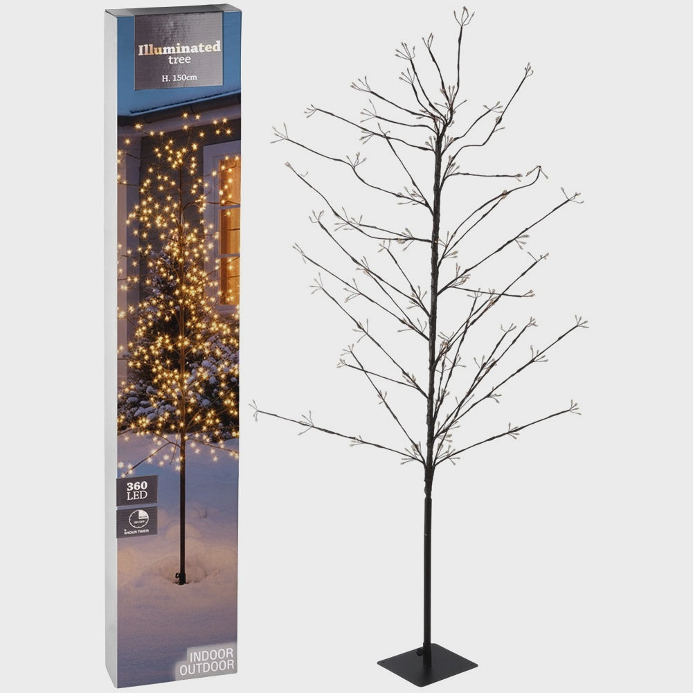 Outdoor LED Twig Tree with Lights, 150 cm, Timer