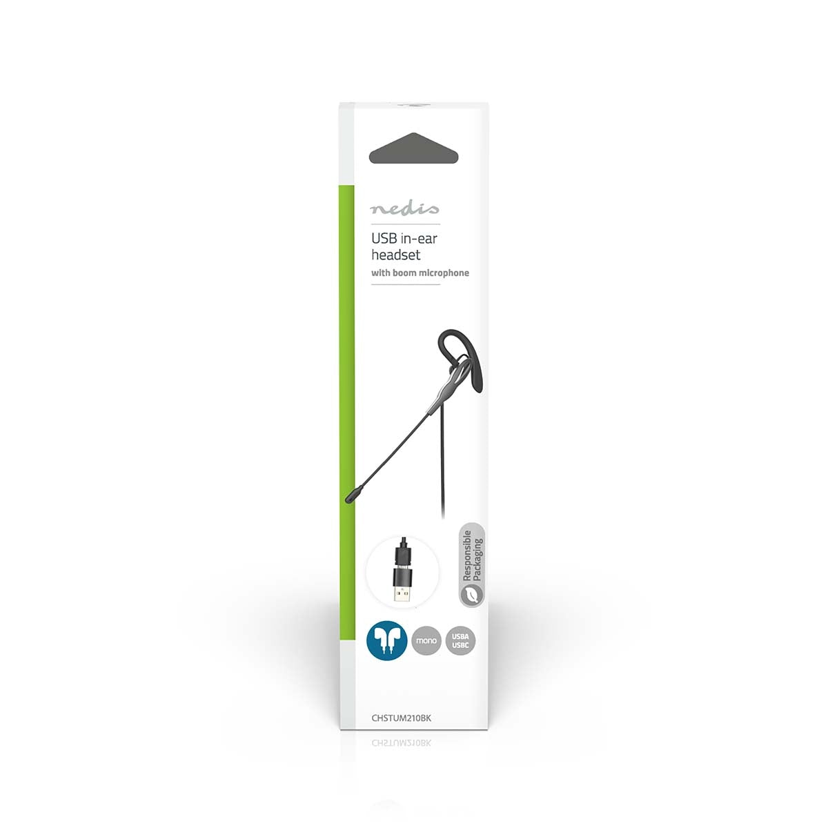 PC Headset | In-Ear | Mono | USB Type-A / USB Type-C™ | Fold-Away Microphone | Black / Grey