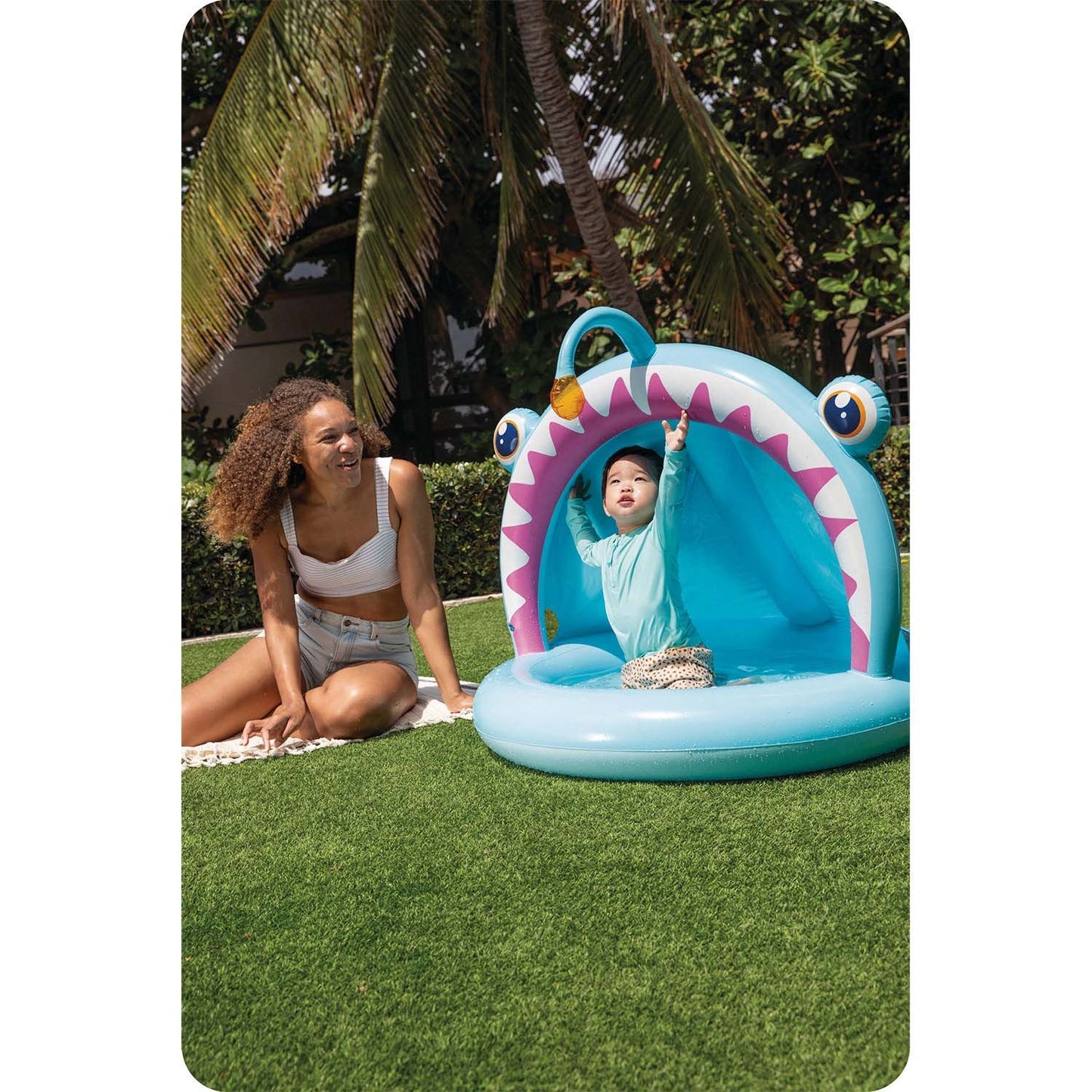 Paddling pool with roof Fish-angler 102 x 94 cm Intex 58419