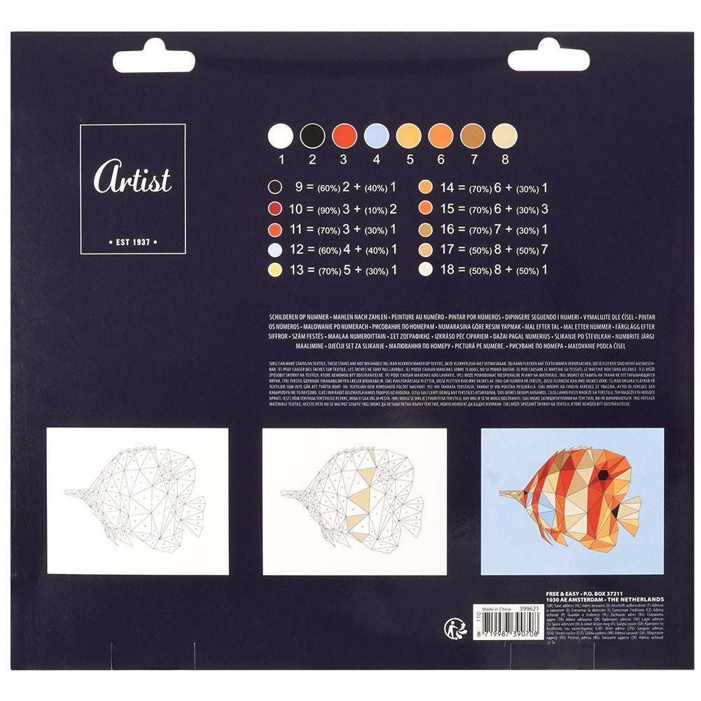 Paint by number set: Canvas, 8 colors, brush