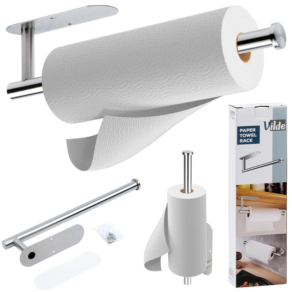 Paper towel hanger steel silver