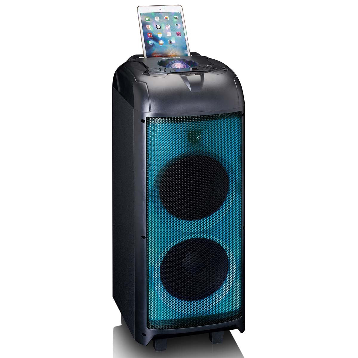 Party Speaker with LED Lights & Disco Ball, 150W RMS