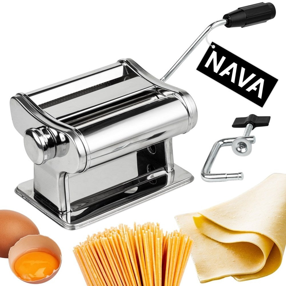Pasta machine for rolling and cutting homemade pasta