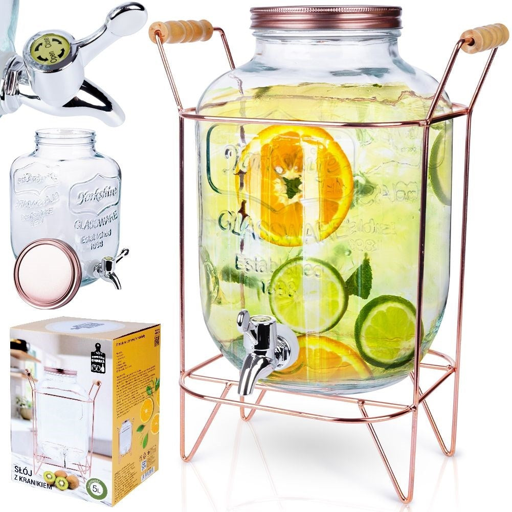 Perfect beverage dispenser with tap and stand