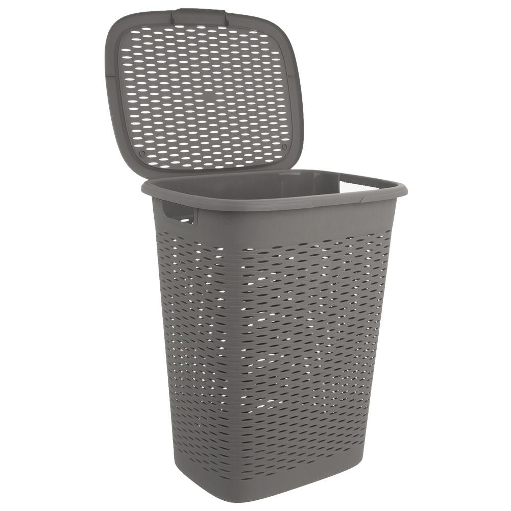 Plastic laundry basket gray 47 l