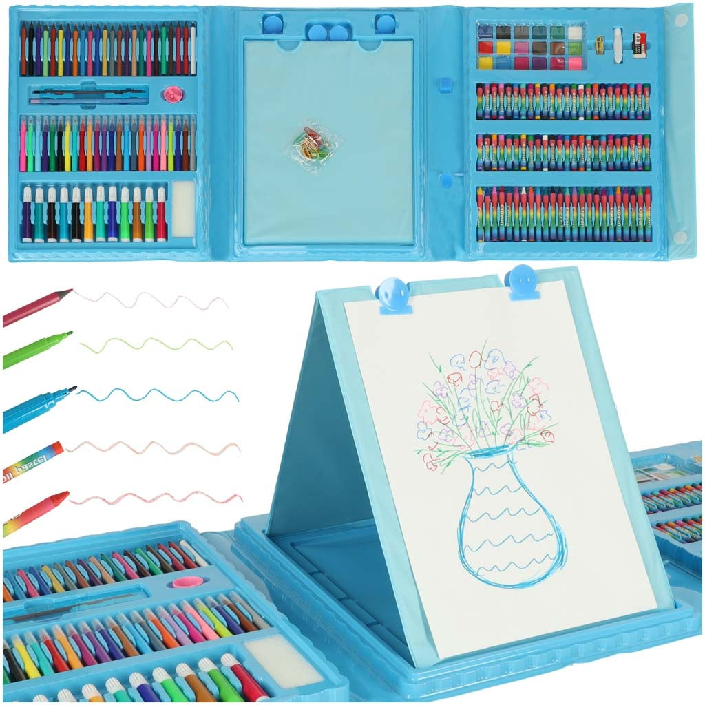 Plastic painting set in case 208el. blue