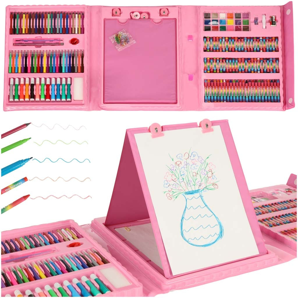Plastic painting set in case 208el pink