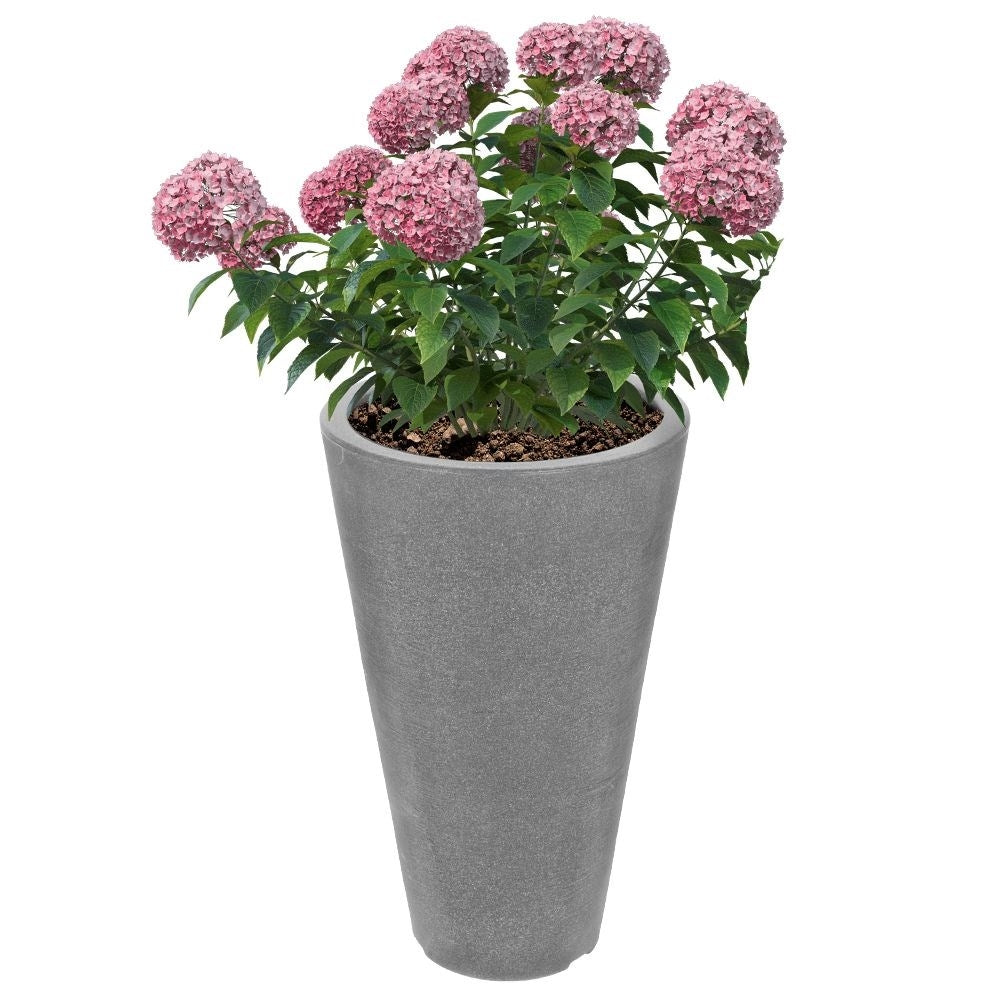 Plastic pot that looks like stone, weatherproof, 45 cm high