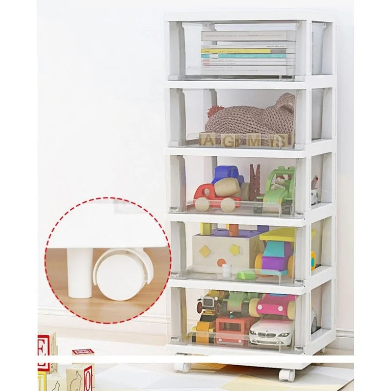 Plastic shelf on wheels, cabinet, drawers, wardrobe