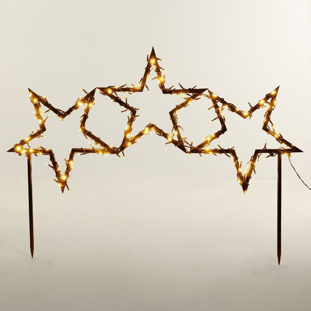 Poinsettias in black metal with LED for indoor/outdoor use