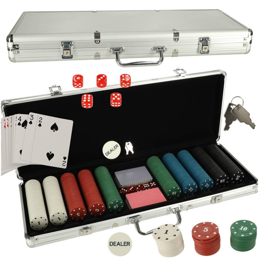 Poker set in a case 500 chips 2 packs of cards