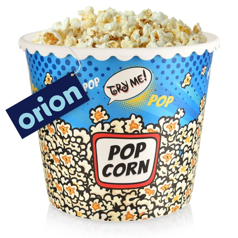 Popcorn bowl for movie nights, reusable 2.3 liters