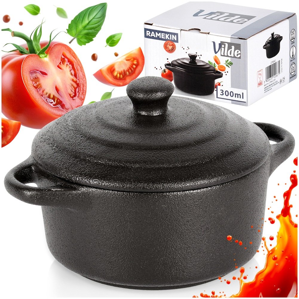 Porcelain Baking Dish with Lid, 300 ml
