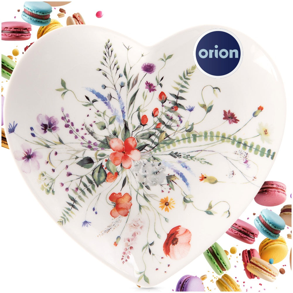 Porcelain Heart Dessert Plate, 17.5x17 cm