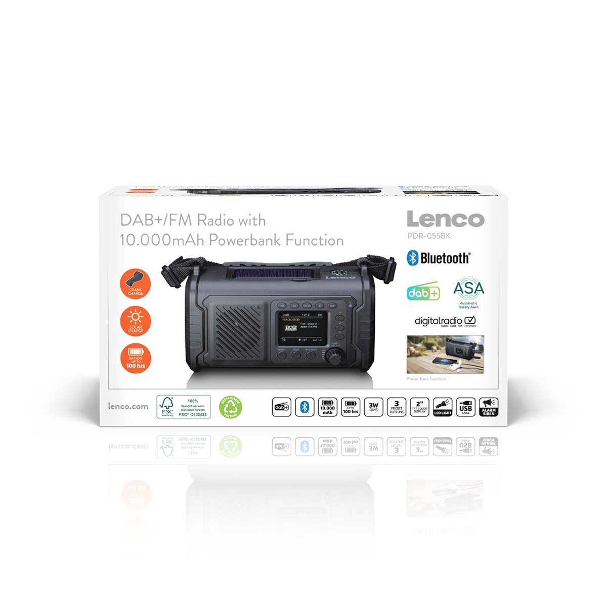Portable Emergency DAB+/FM Radio with Powerbank & ASA