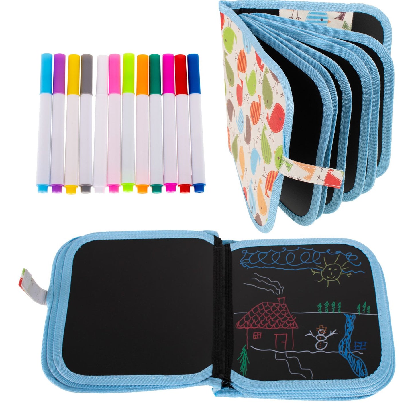 Portable chalkboard soft notebook sketchbook bird