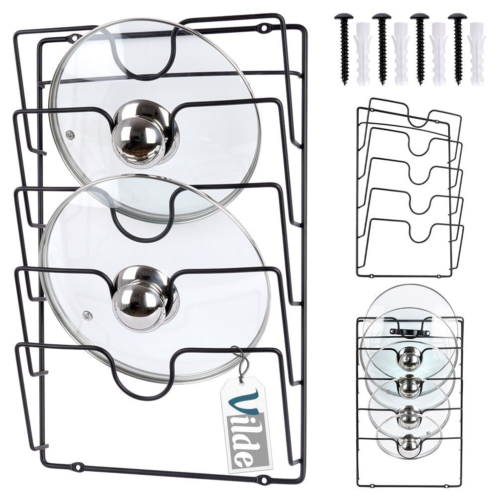 Pot lid hanger for 5 lids - Maximum kitchen organization