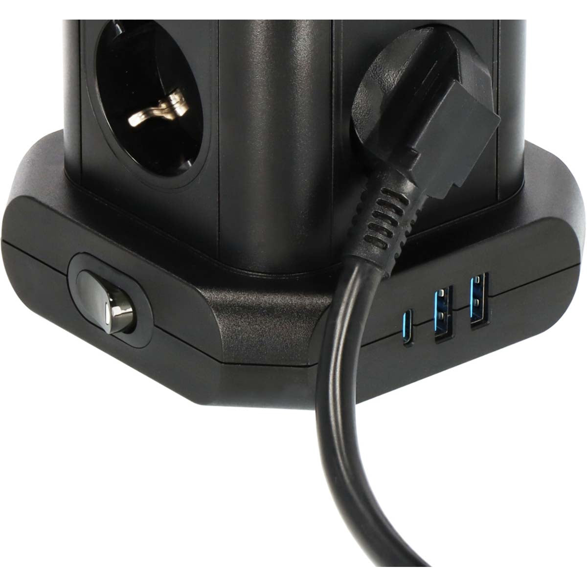 Power Strip Tower, 8 Outlets, 2 USB-A & 1 USB-C, 2m Cable