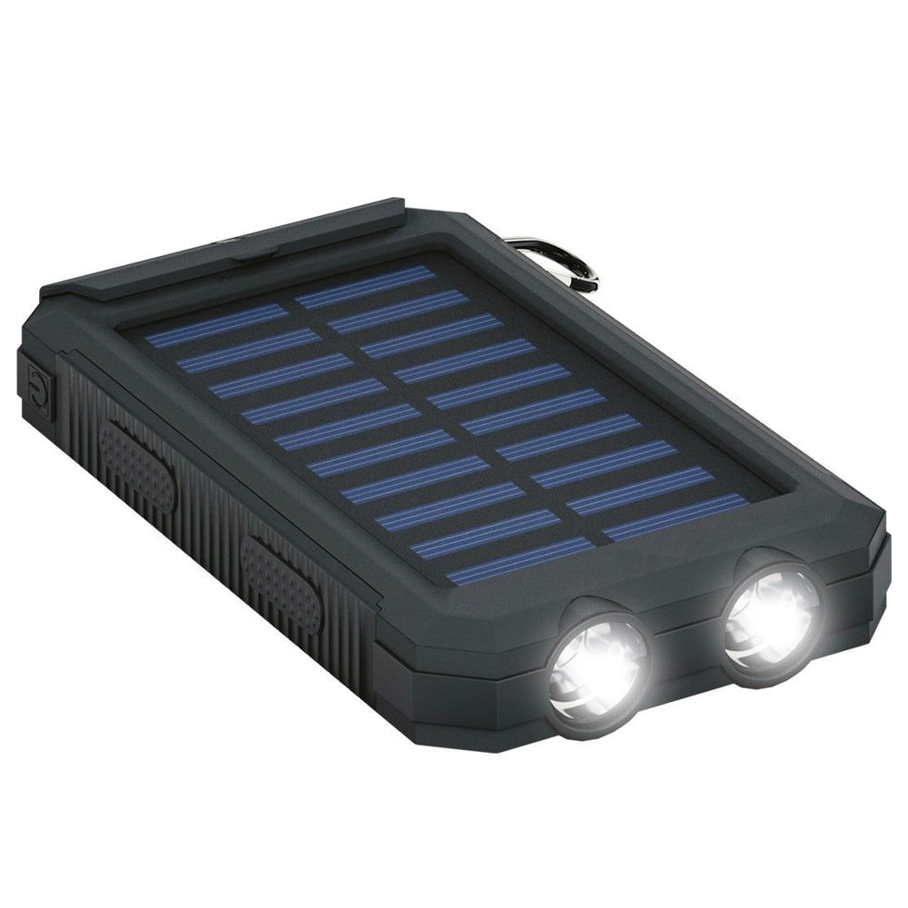Powerbank with Solar cells, 8000mAh - Black