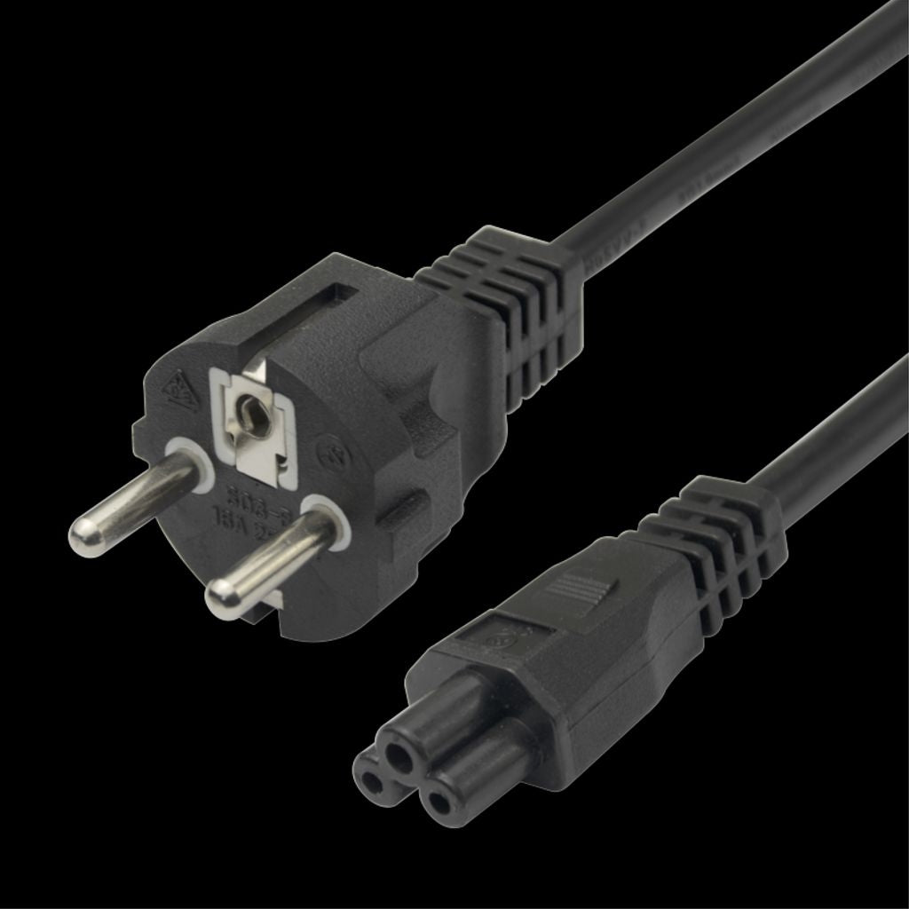 Power cable CEE 7/7 - C5, 1.5m - Black