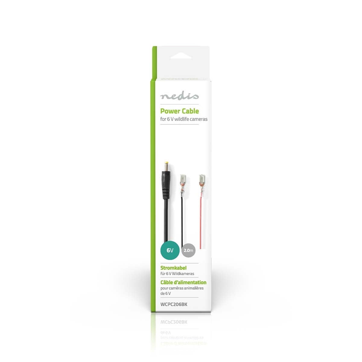 Power cable | DC Female | Open | Straight | Straight | Copper | 2.00 m | Round | PVC | Black | Gift box