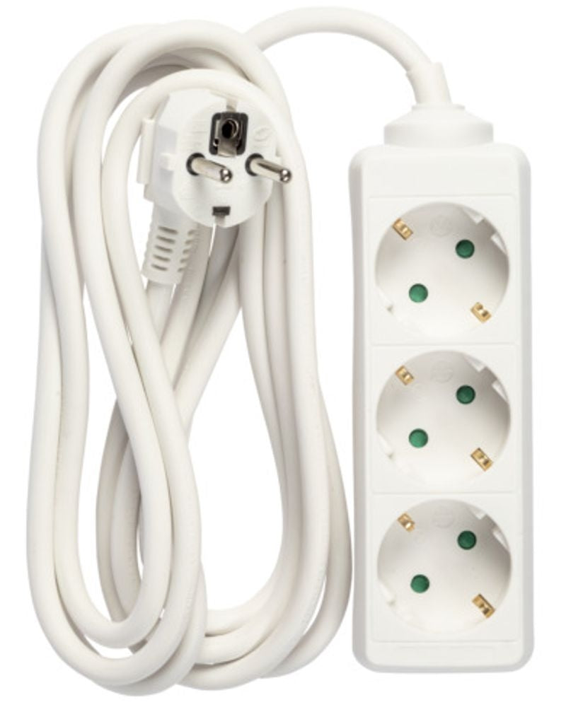 Power outlet 3-way contact with earth, 3m