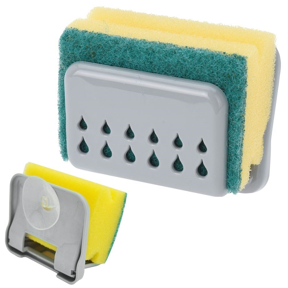 Practical Gray Dishwashing Sponge Holder with Suction Cup