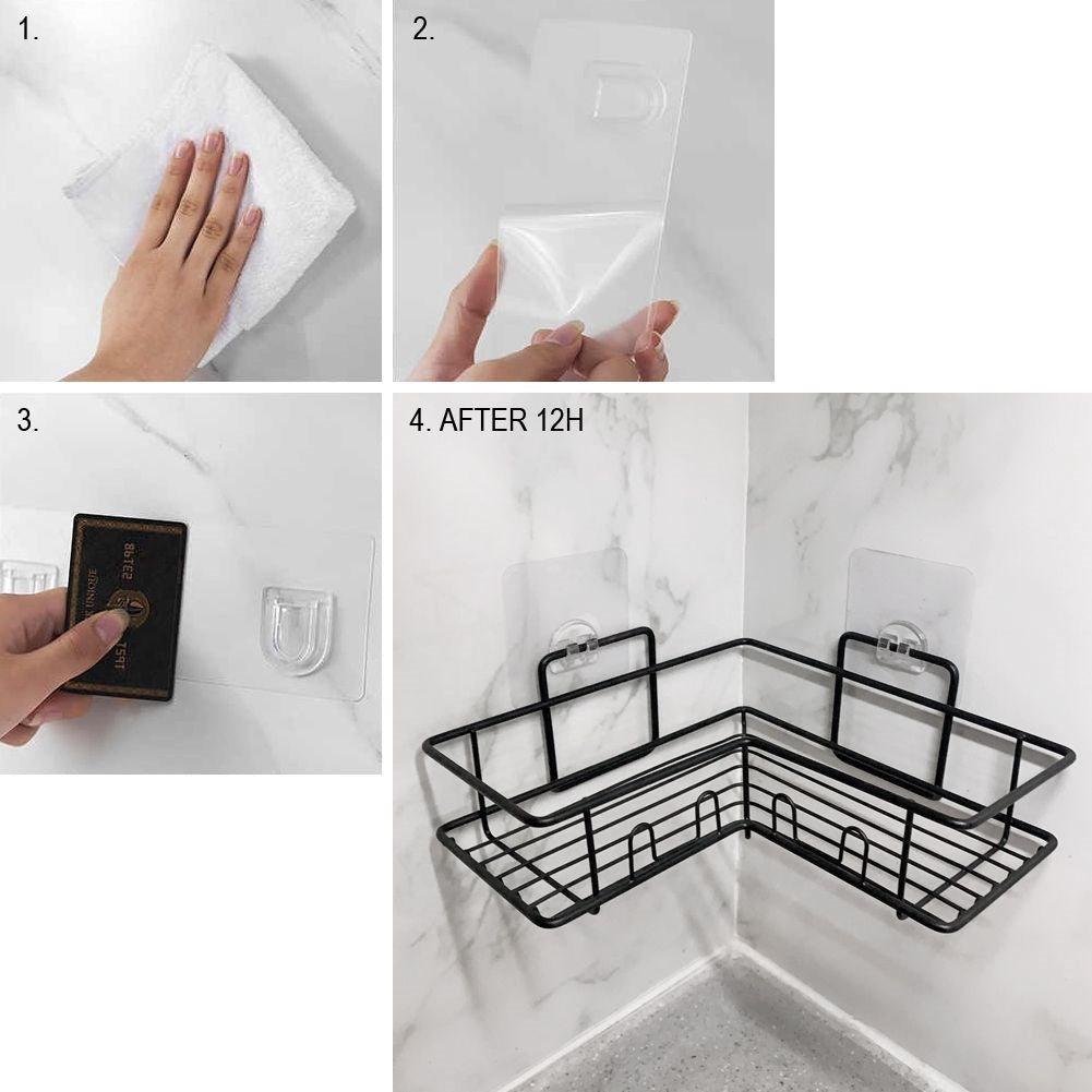 Practical and strong self-adhesive shower shelf