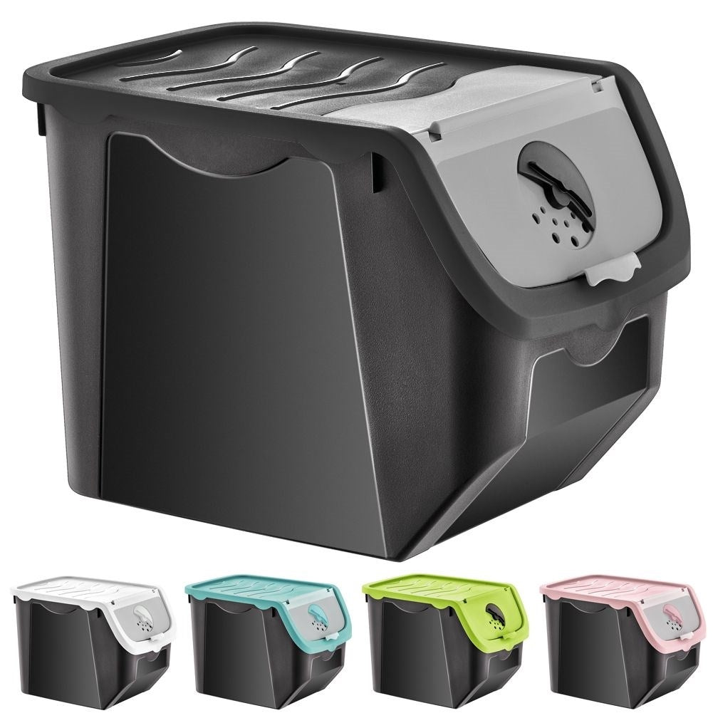 Practical container with lid and adjustable ventilation