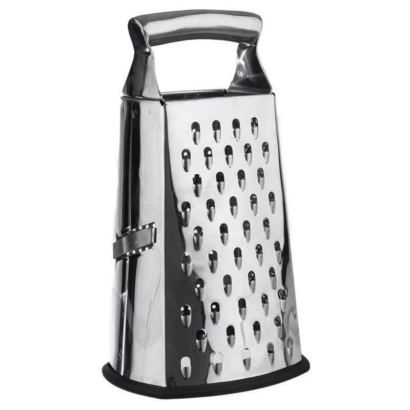 Practical grater with four blades and non-slip base