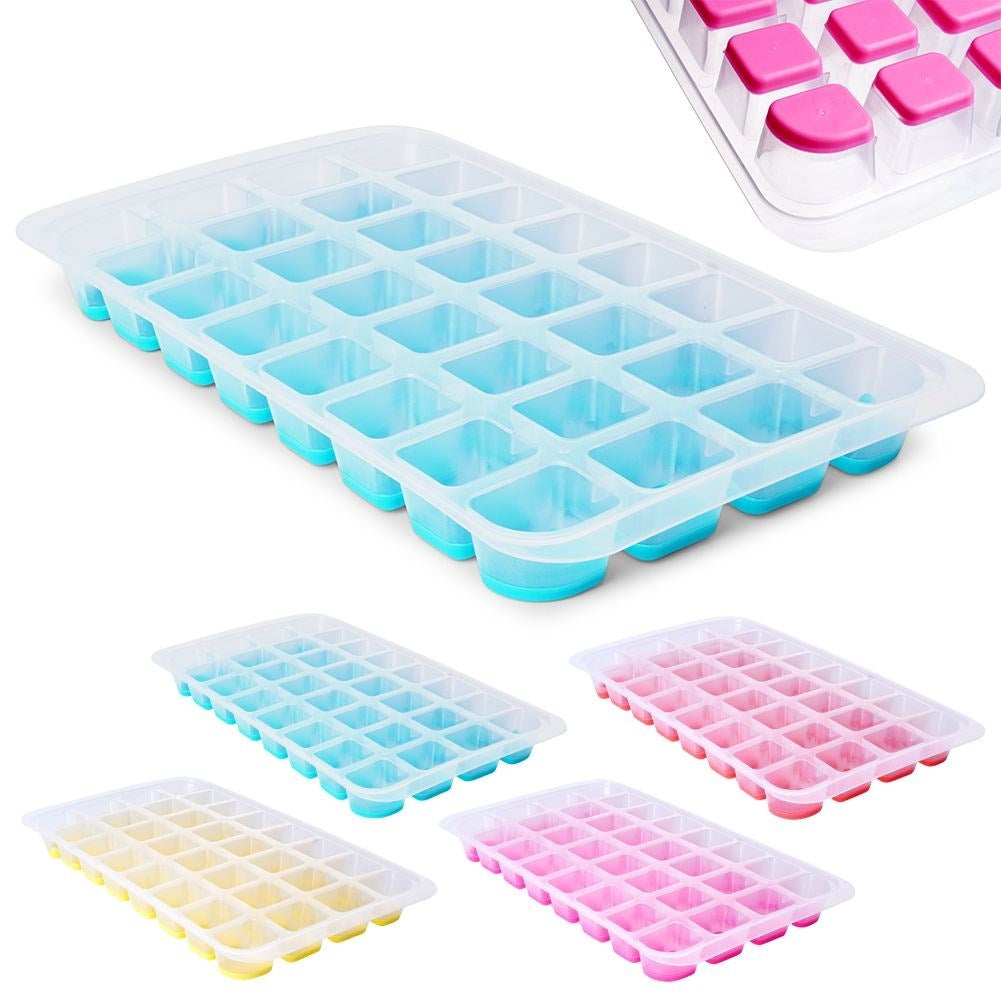 Practical ice mold with flexible bottom for easy handling of ice cubes