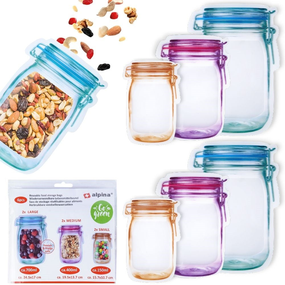 Practical jars with tight-fitting lids for the fridge & freezer