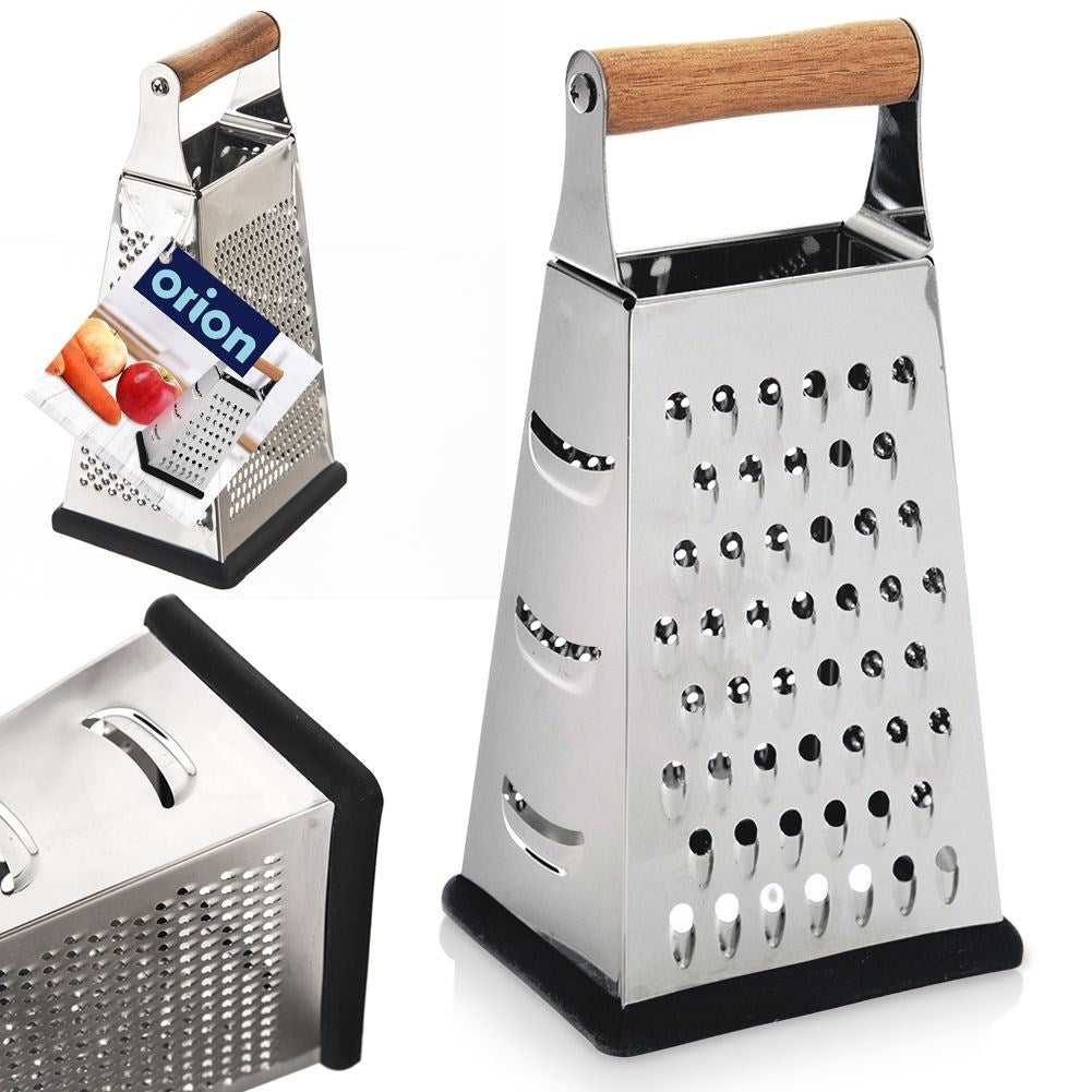 Practical kitchen grater with four stainless steel blades