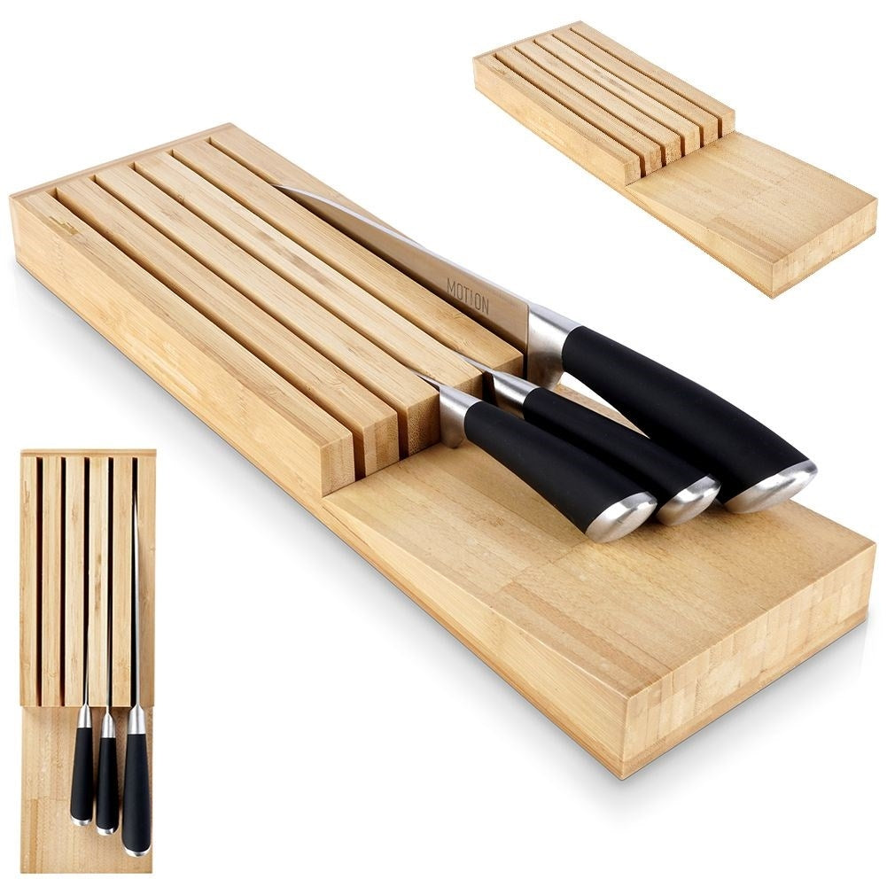 Practical knife organizer in bamboo for 5 knives
