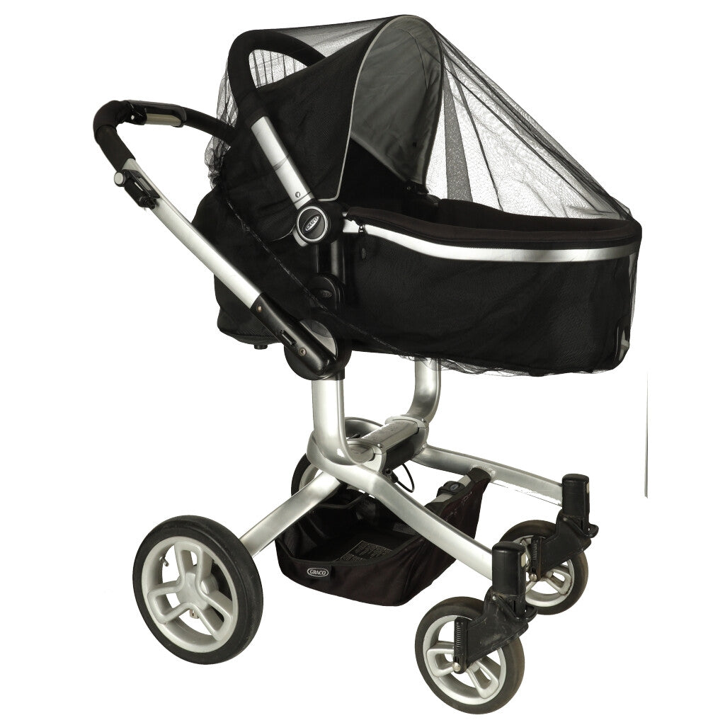 Pram elastic mosquito net 140cm black