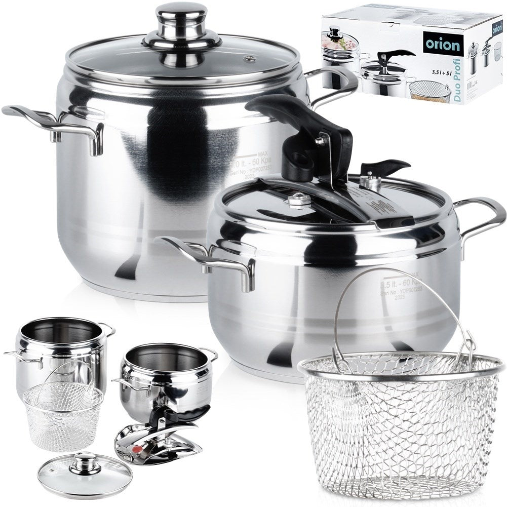 Pressure cooker with multi-layer base and safety valves