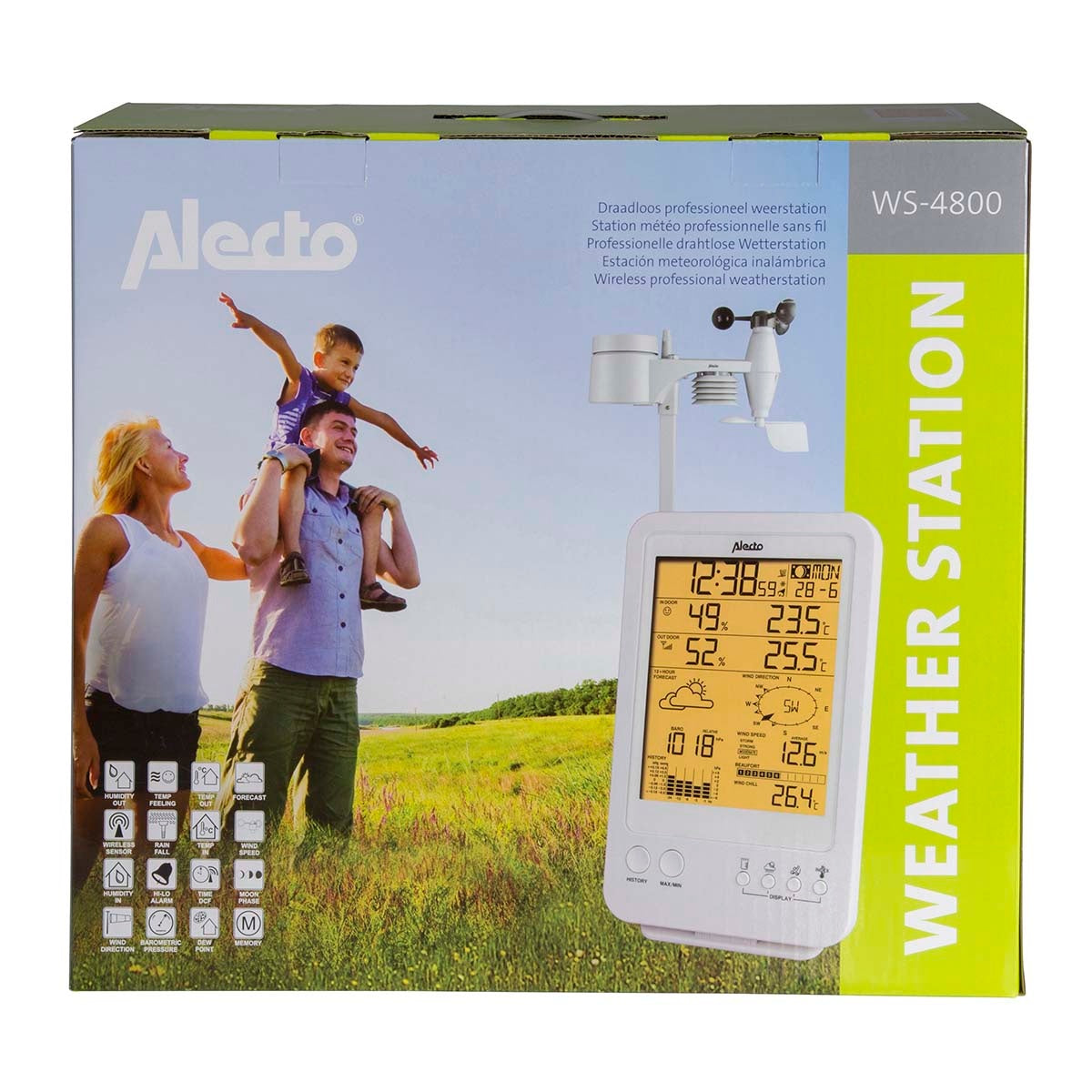 Professional weather station with wireless sensor white