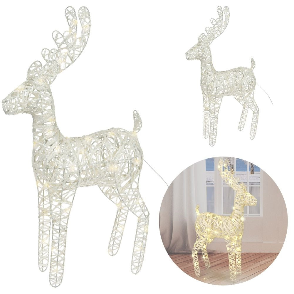 Pure decoration with 45 LED lights for Christmas, white with silver glitter