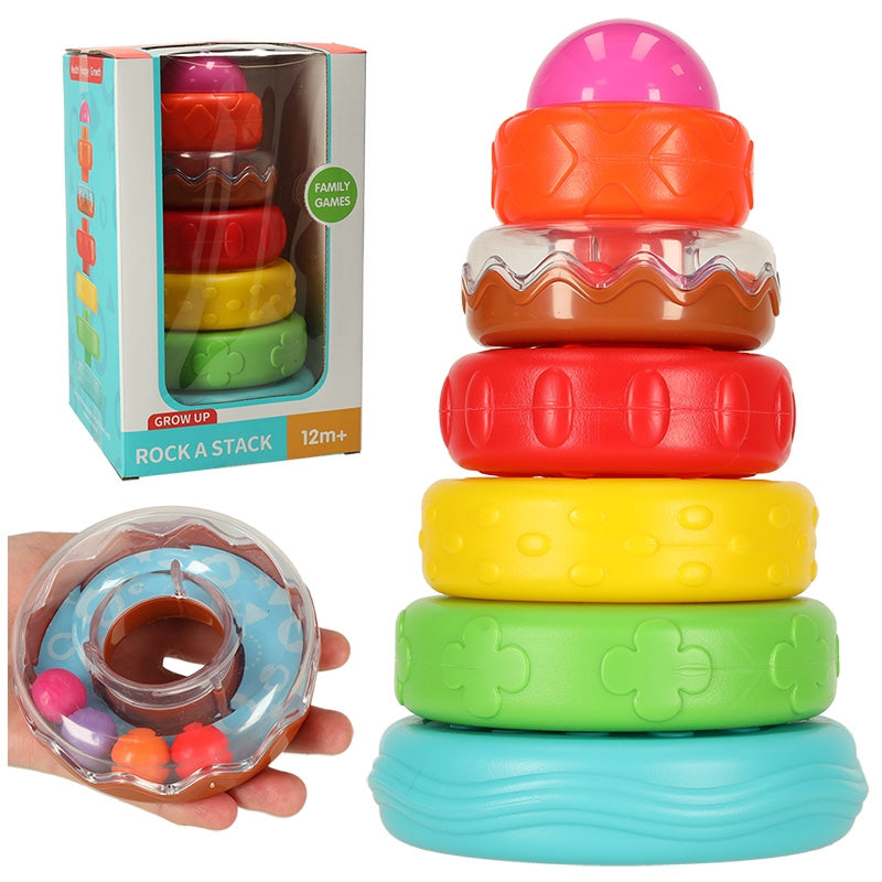 Pyramid tower educational sensory puzzle colourful Montessori
