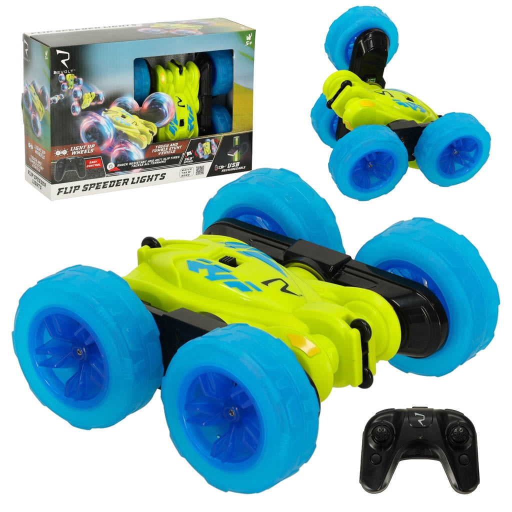 RC Revolt Flip Speeder remote control car glowing wheels